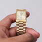 1996 Pulsar Quartz Frosted Golden Dial Men's Wrist-Watch W/Box