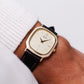 1981 Seiko Quartz Straight Grain Golden Dial Men's Wrist-Watch