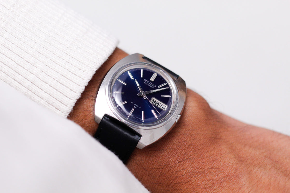 [Serviced] 1974 Seiko Automatic Marine Blue Dial Men's Wrist-Watch