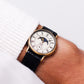 1998 Seiko Alba Quartz Light Golden Moonphase Dial Men's Wrist-Watch