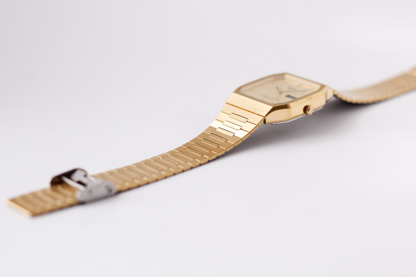 1986 Pulsar Ana-Digi Straight Grain Golden Dial Men's Wrist-Watch W/Box