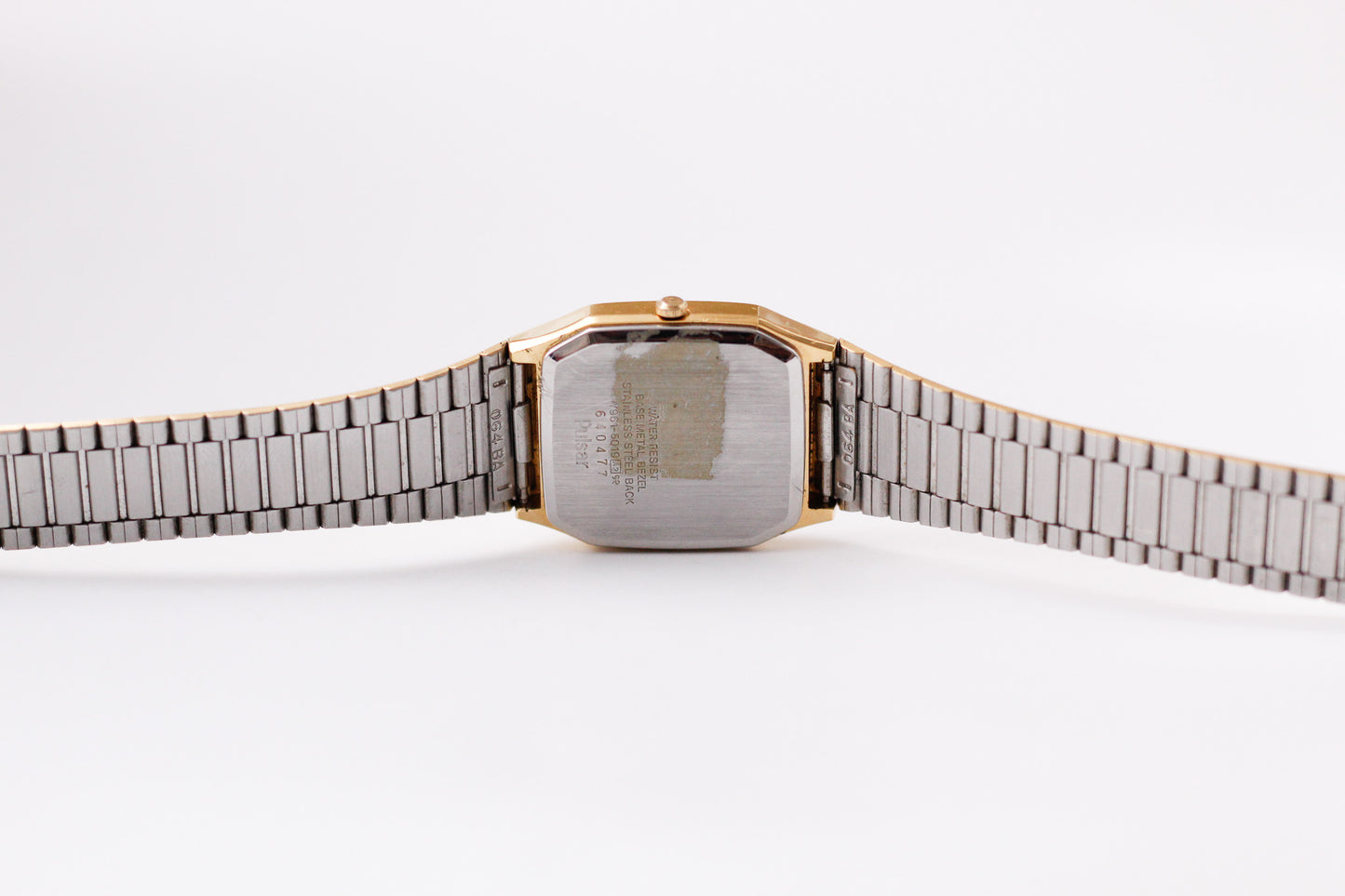 1986 Pulsar Ana-Digi Straight Grain Golden Dial Men's Wrist-Watch W/Box