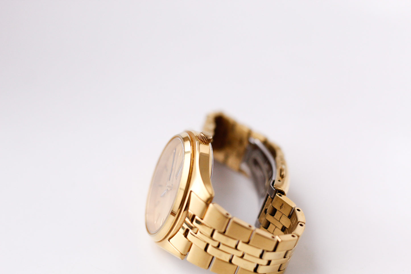 2012 Seiko Quartz Golden Sunburst Dial Men's Wrist-Watch
