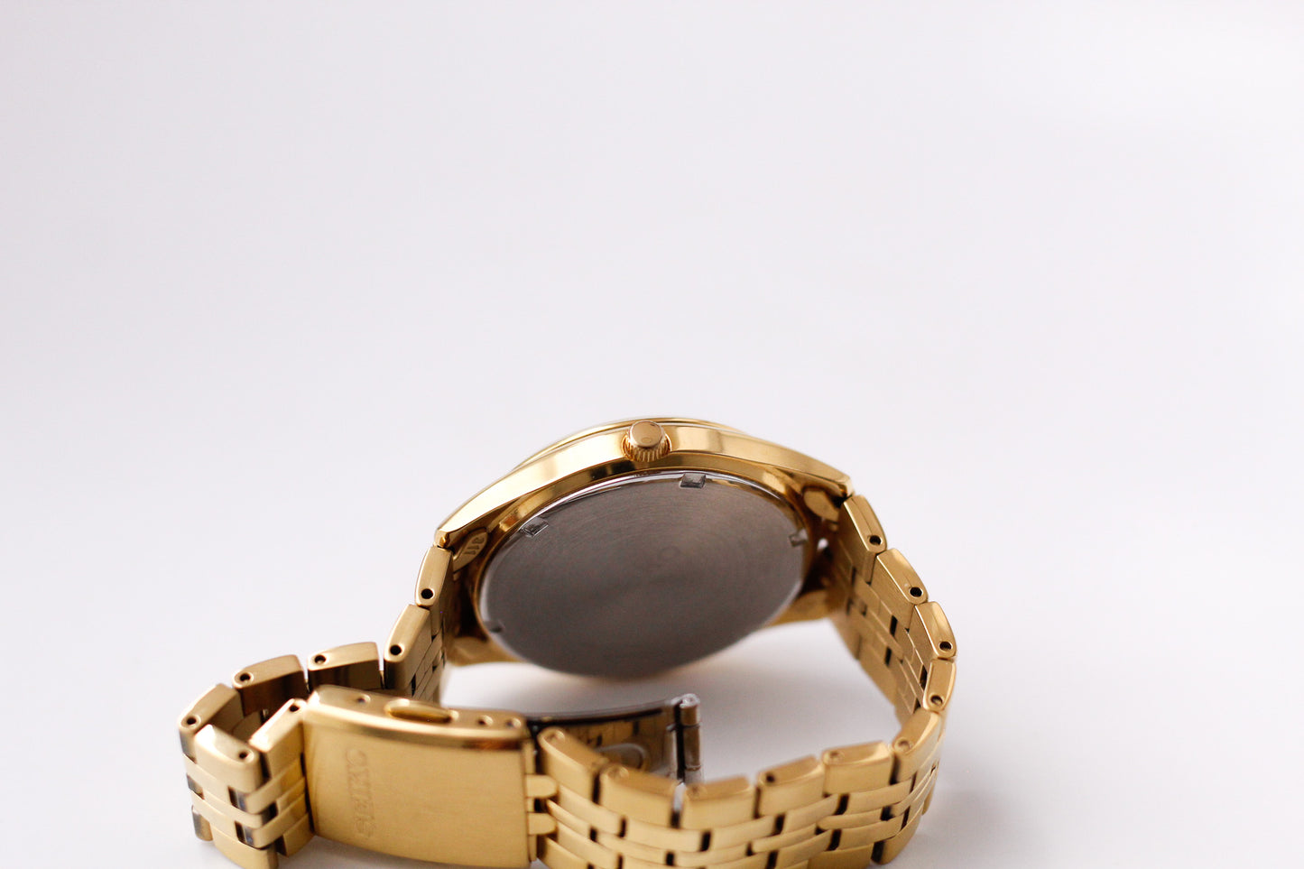 2012 Seiko Quartz Golden Sunburst Dial Men's Wrist-Watch