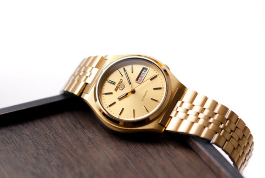 1988 Seiko 5 Automatic Golden Sunburst Dial Men's Wrist-Watch