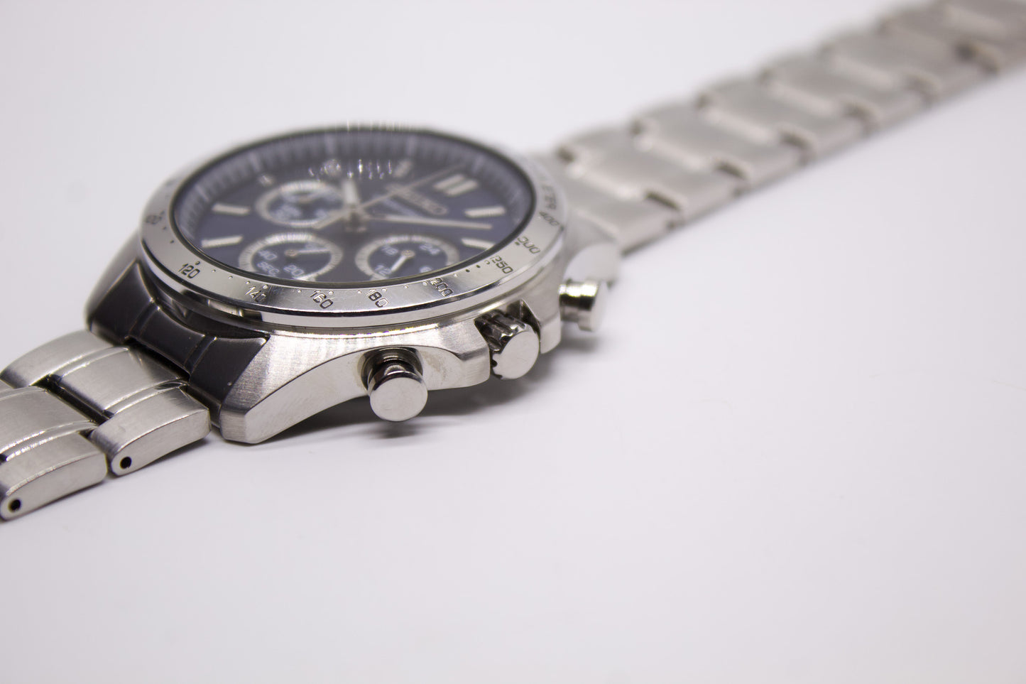 2009 Seiko Quartz Marine Blue Chronograph Men's Wrist-Watch