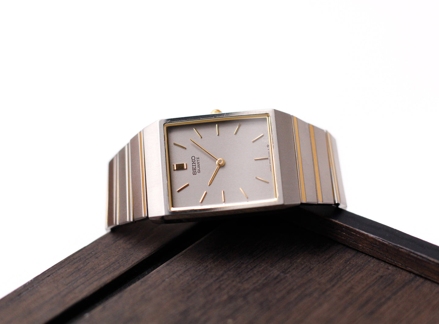 1987 Seiko Quartz Two Tone Tank Men's Wrist-Watch