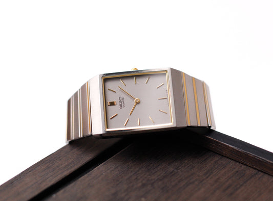 1987 Seiko Quartz Two Tone Tank Men's Wrist-Watch