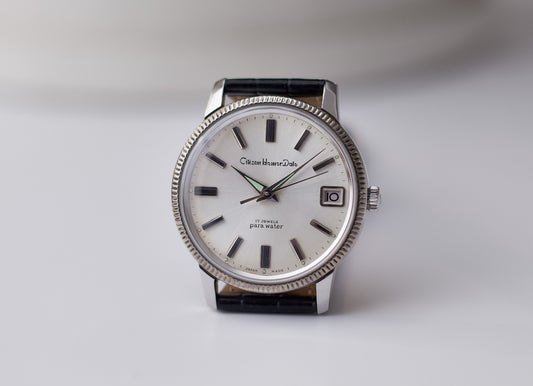 [Serviced] 1967 Citizen Homer Date Fluted Bezel Men's Mechanical Wrist-Watch
