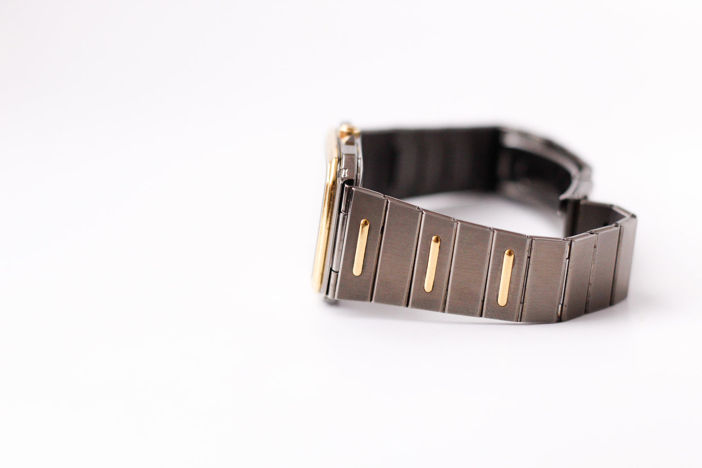 [Near Mint] 1983 Seiko 'Baby Santos Tank' Two Tone Deep Gray Dial Men's Wrist-Watch