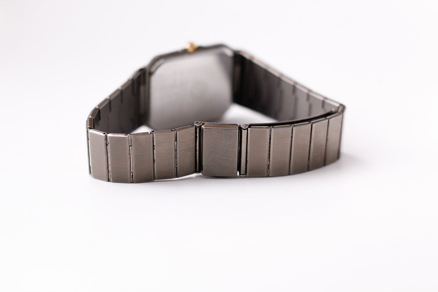[Near Mint] 1983 Seiko 'Baby Santos Tank' Two Tone Deep Gray Dial Men's Wrist-Watch