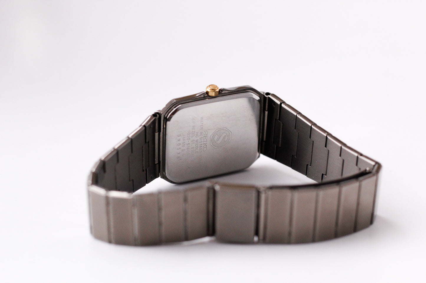 [Near Mint] 1983 Seiko 'Baby Santos Tank' Two Tone Deep Gray Dial Men's Wrist-Watch