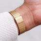 1986 Pulsar Ana-Digi Straight Grain Golden Dial Men's Wrist-Watch W/Box