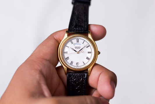 [New Old Stock] Rare 'Sample' 2000 Seiko Quartz Multi-Textured Dial Men's Wirst-Watch