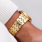 2012 Seiko Quartz Golden Sunburst Dial Men's Wrist-Watch
