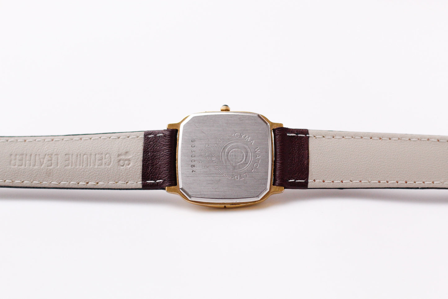1990s Cyma Quartz Bi-Textured Light Golden Dial Ladies Wrist-Watch