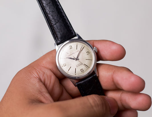 [Serviced] 1960s French Croton Reliance Aged Silver Sunburst Dial Mechanical Men's Wrist-Watch