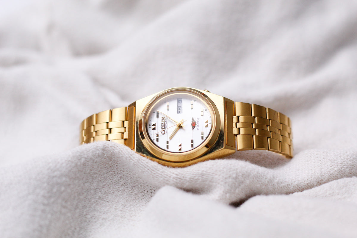 1989 Citizen Automatic Straight Grain Silver Dial Uni-Sex Wrist-Watch