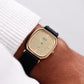 [Mint] 1977 Seiko Quartz Octagon Straight Grain Golden Dial Men's Wrist-Watch