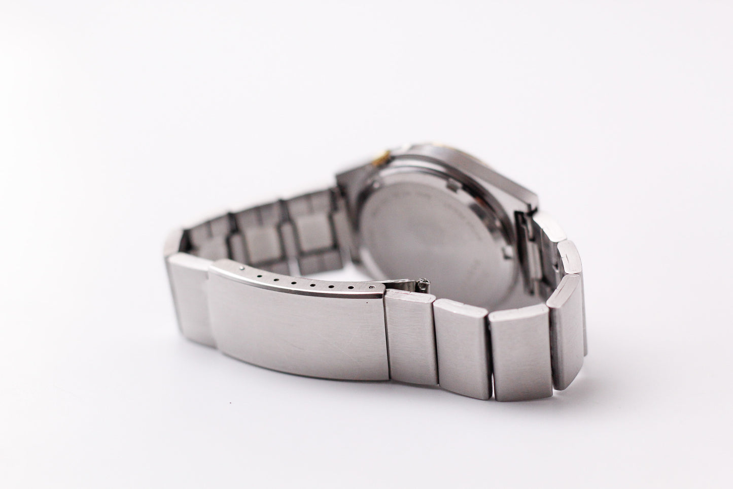 1980 Puslar Quartz Straight Grain Gray Dial Two Tone Men's Wrist-Watch