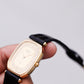 [Mint] 1977 Seiko Quartz Octagon Straight Grain Golden Dial Men's Wrist-Watch