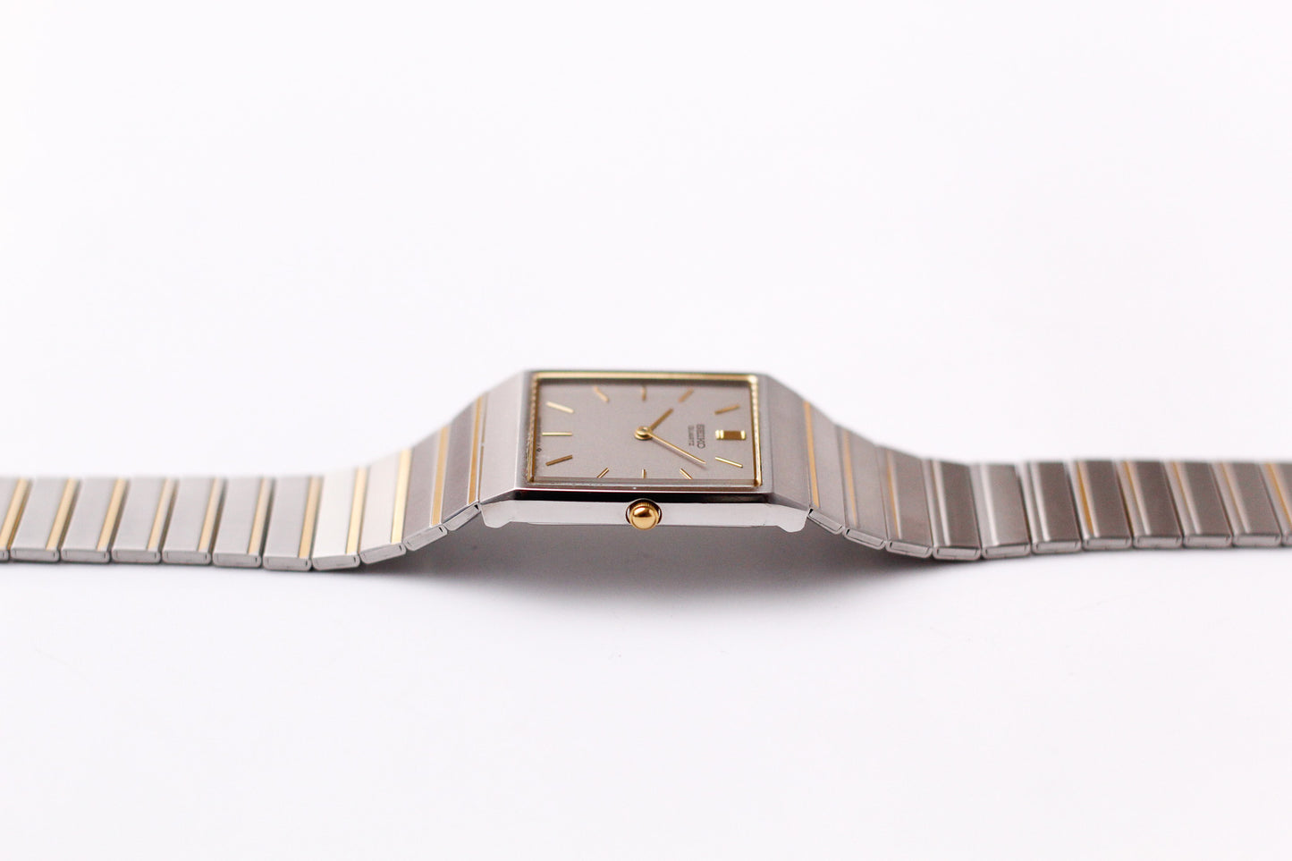 1987 Seiko Quartz Two Tone Tank Men's Wrist-Watch