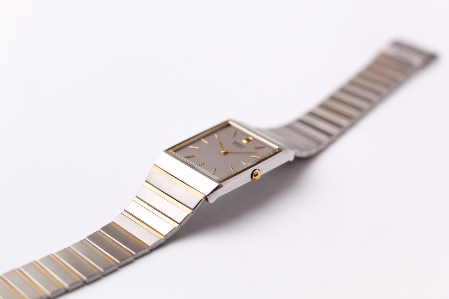 1987 Seiko Quartz Two Tone Tank Men's Wrist-Watch