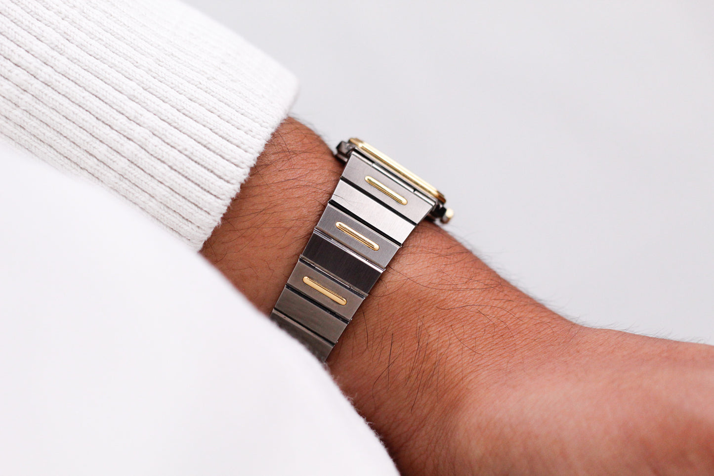 [Near Mint] 1983 Seiko 'Baby Santos Tank' Two Tone Deep Gray Dial Men's Wrist-Watch