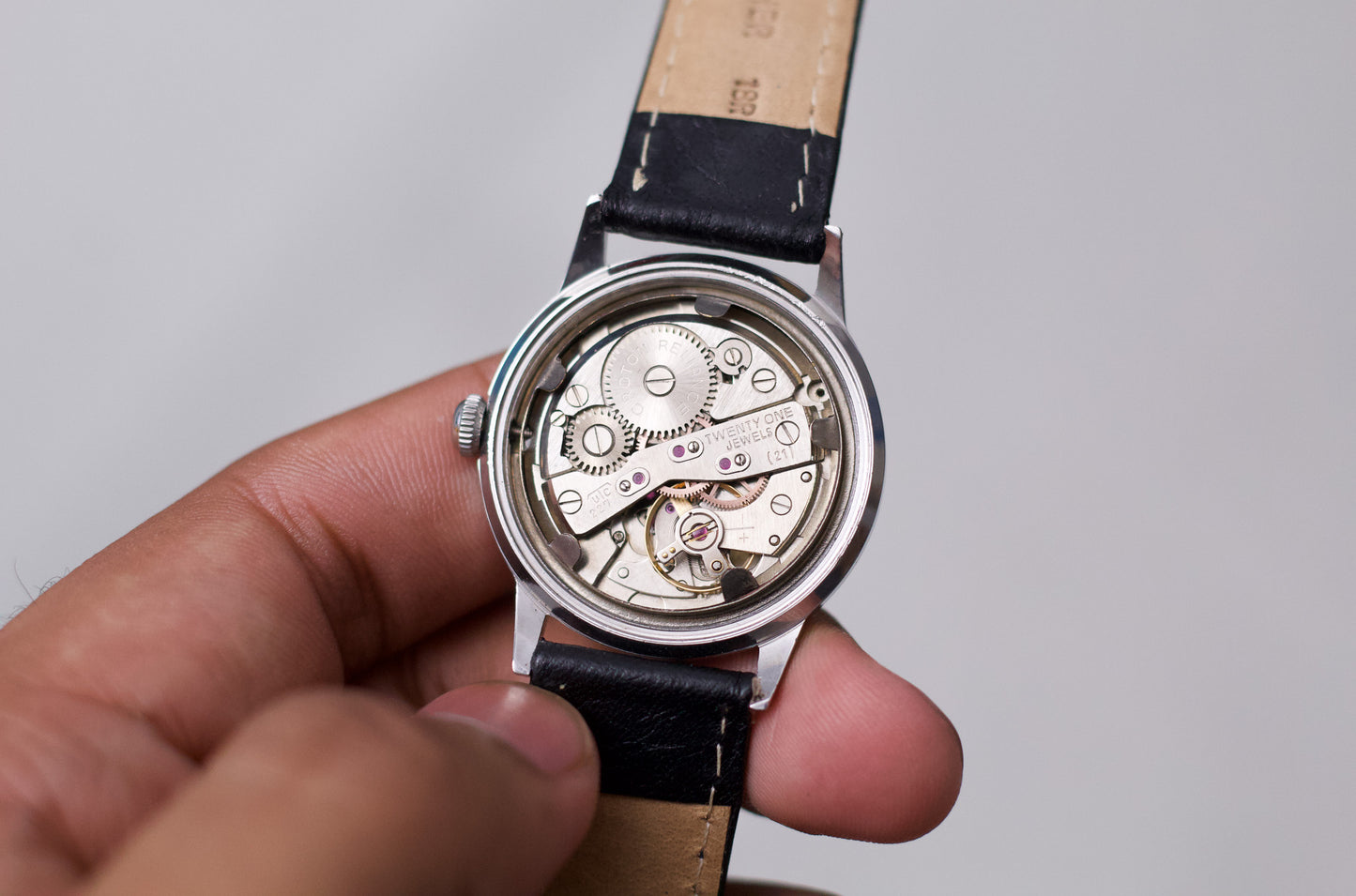 [Serviced] 1960s French Croton Reliance Aged Silver Sunburst Dial Mechanical Men's Wrist-Watch