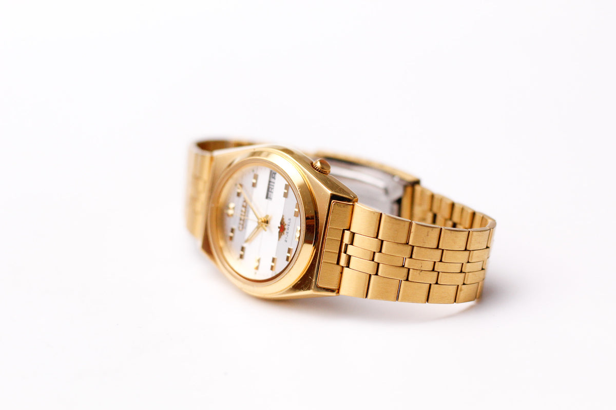 1989 Citizen Automatic Straight Grain Silver Dial Uni-Sex Wrist-Watch