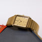 [New Old Stock] 1986 Seiko SX Tank Straight Grain Golden Dial Men's Wrist-Watch Full-Set