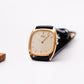 1984 Seiko Quartz Straight Grain Golden Dial Men's Wrist Watch