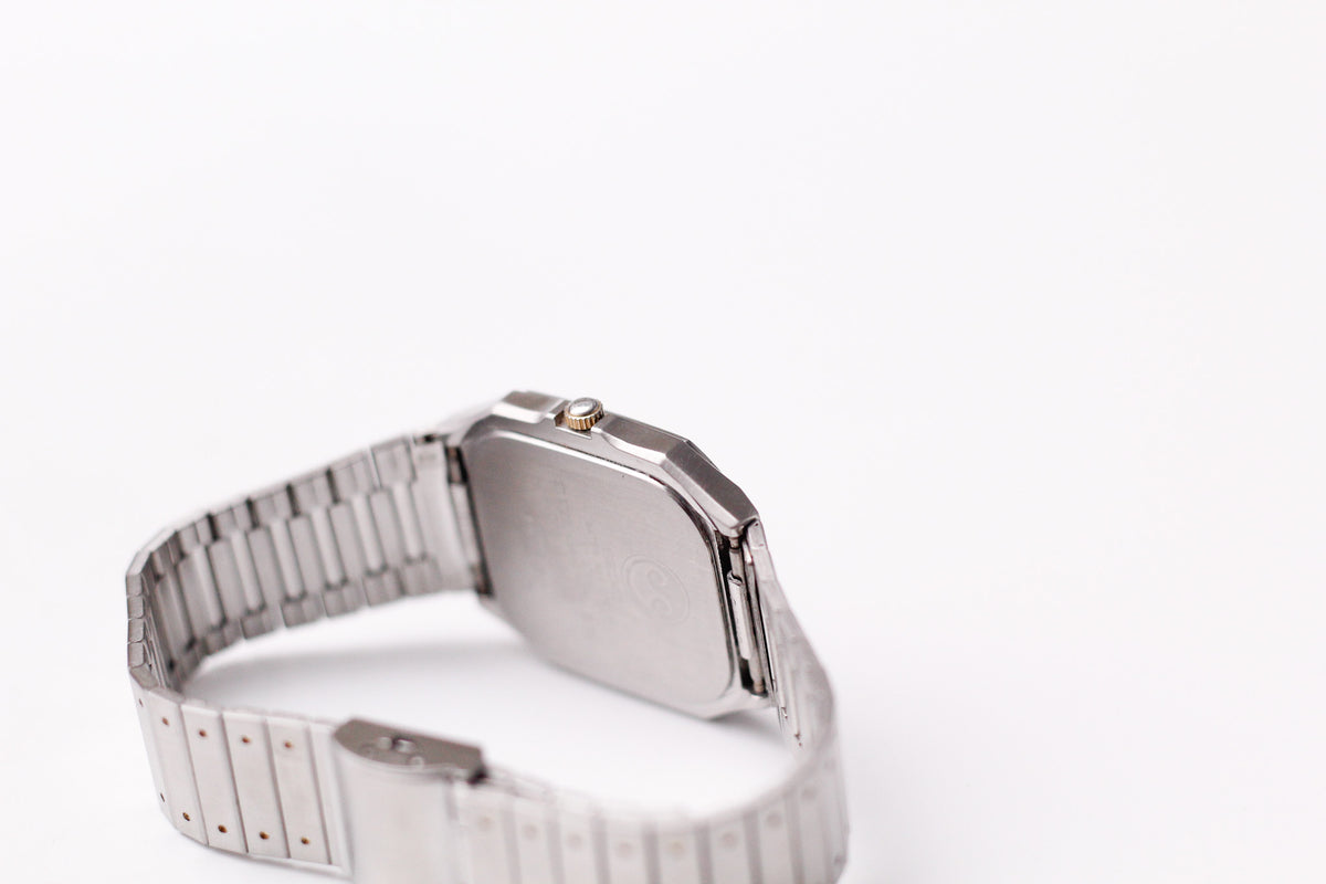 1984 Seiko Chronos 'Baby Santos' Textured White Dial Men's Wrist-Watch