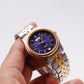 1996 Seiko Quartz Royal Blue Carved Crystal Dial Men's Wrist-Watch