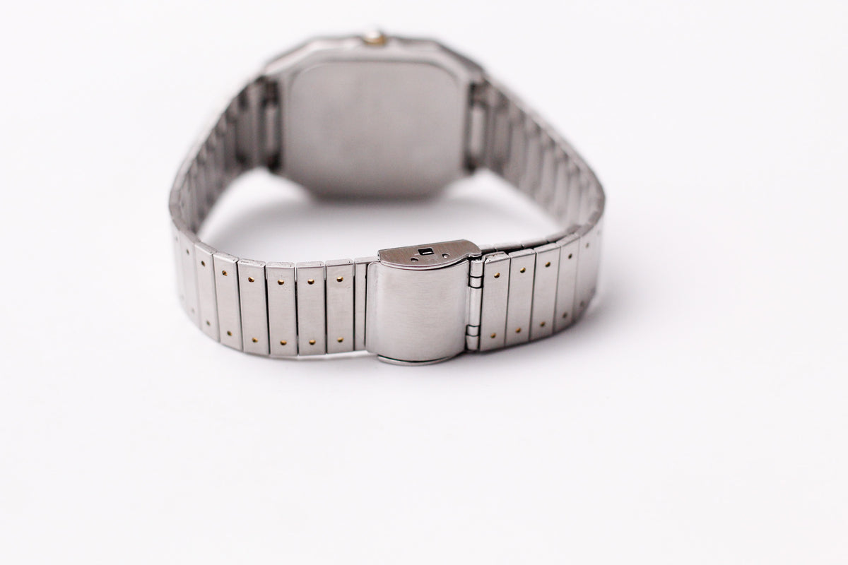 1984 Seiko Chronos 'Baby Santos' Textured White Dial Men's Wrist-Watch