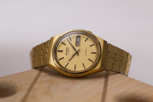 [Serviced] 1979 Seiko Automatic Golden Dial Men's Wrist-Watch