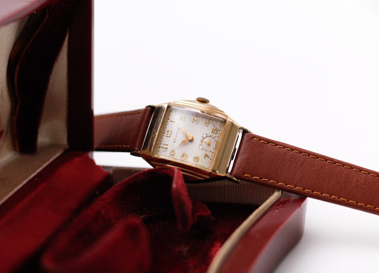 1950s Benrus Mechanical Faceted Crystal Men's Wrist-Watch W/Box