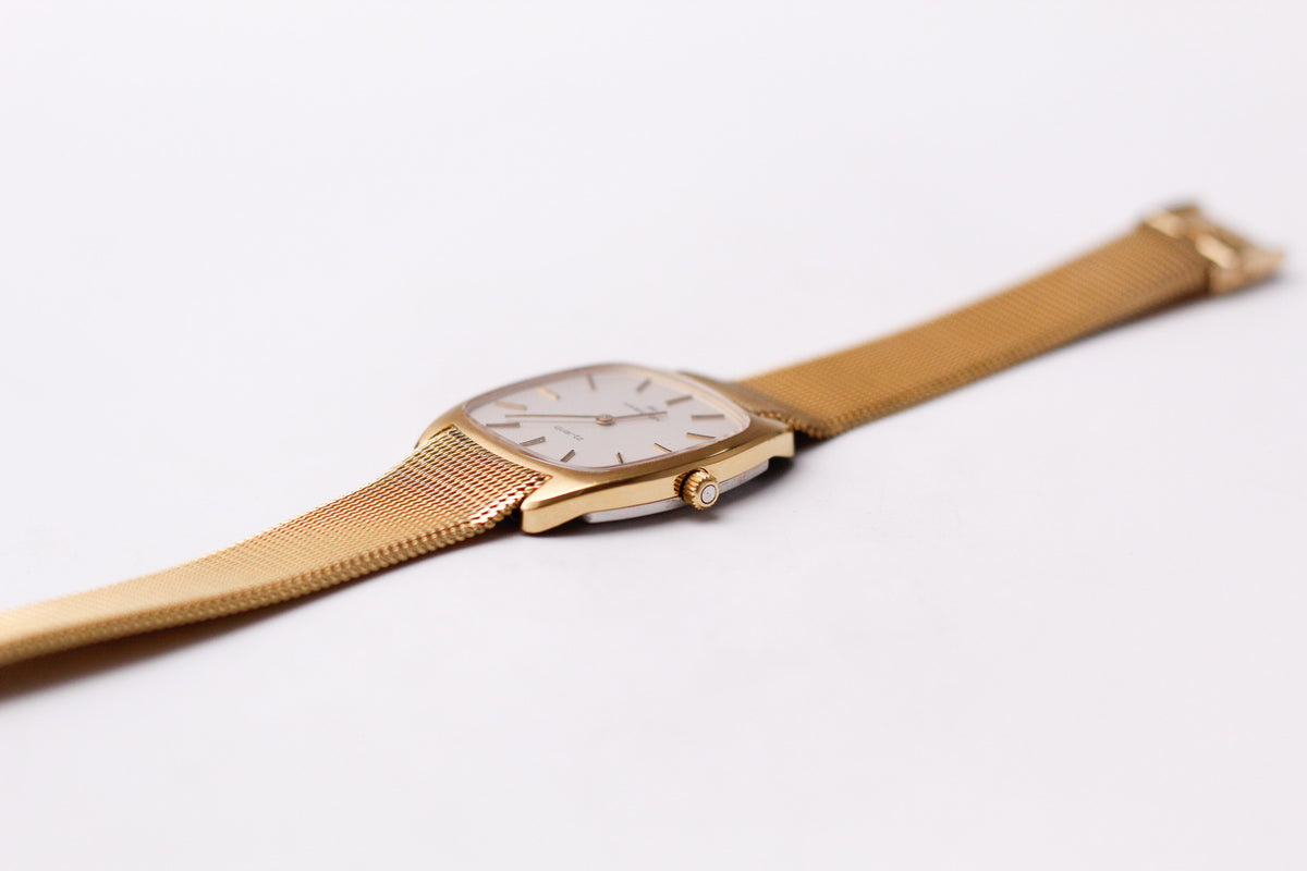 1978 Hamilton Quartz Straight Grain Silver Dial Men's Wrist-Watch Full-Set