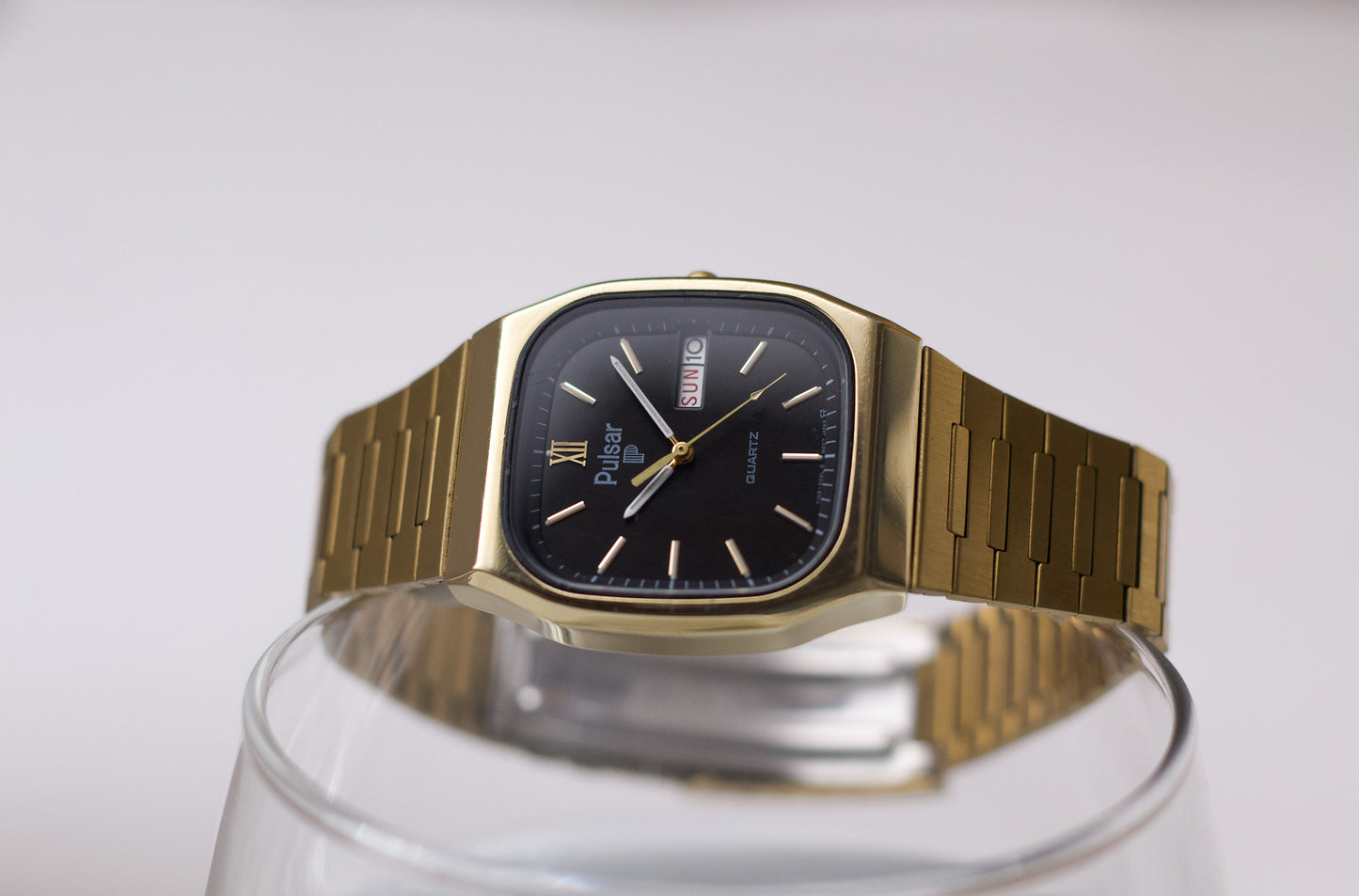 1996 Pulsar Quartz Inky Black Dial Men's Wrist-Watch