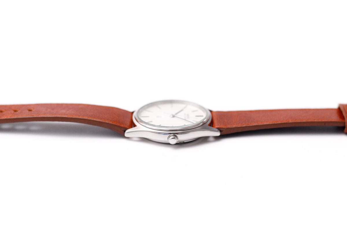 1979 Seiko Lord Quartz Straight Grain Silver Dial Men's Wrist-Watch
