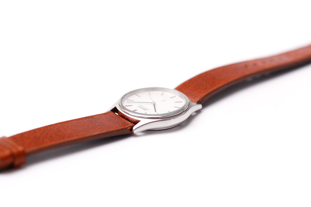 1979 Seiko Lord Quartz Straight Grain Silver Dial Men's Wrist-Watch