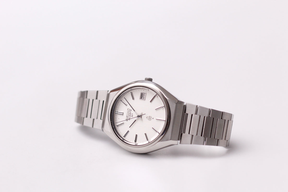 1974 Seiko Quartz QT Straight Grain Silver Dial Men's Wrist-Watch