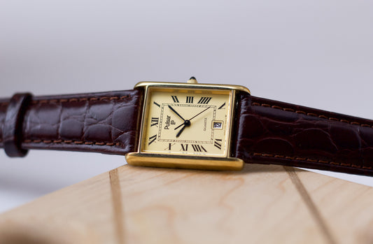 1993  Pulsar Quartz 'Roman Baby Tank' Men's Wrist-Watch