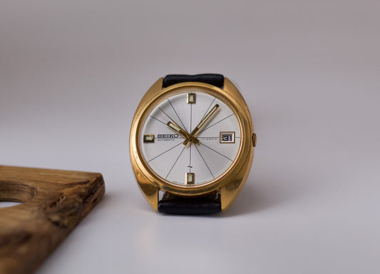 [Serviced] 1969 Seiko Automatic 'Crosshairs Silver Sunburst Dial' Men's Wrist-Watch