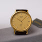 1995 Pulsar Quartz Straight Grain Golden Dial Men's Wrist-Watch W/Box