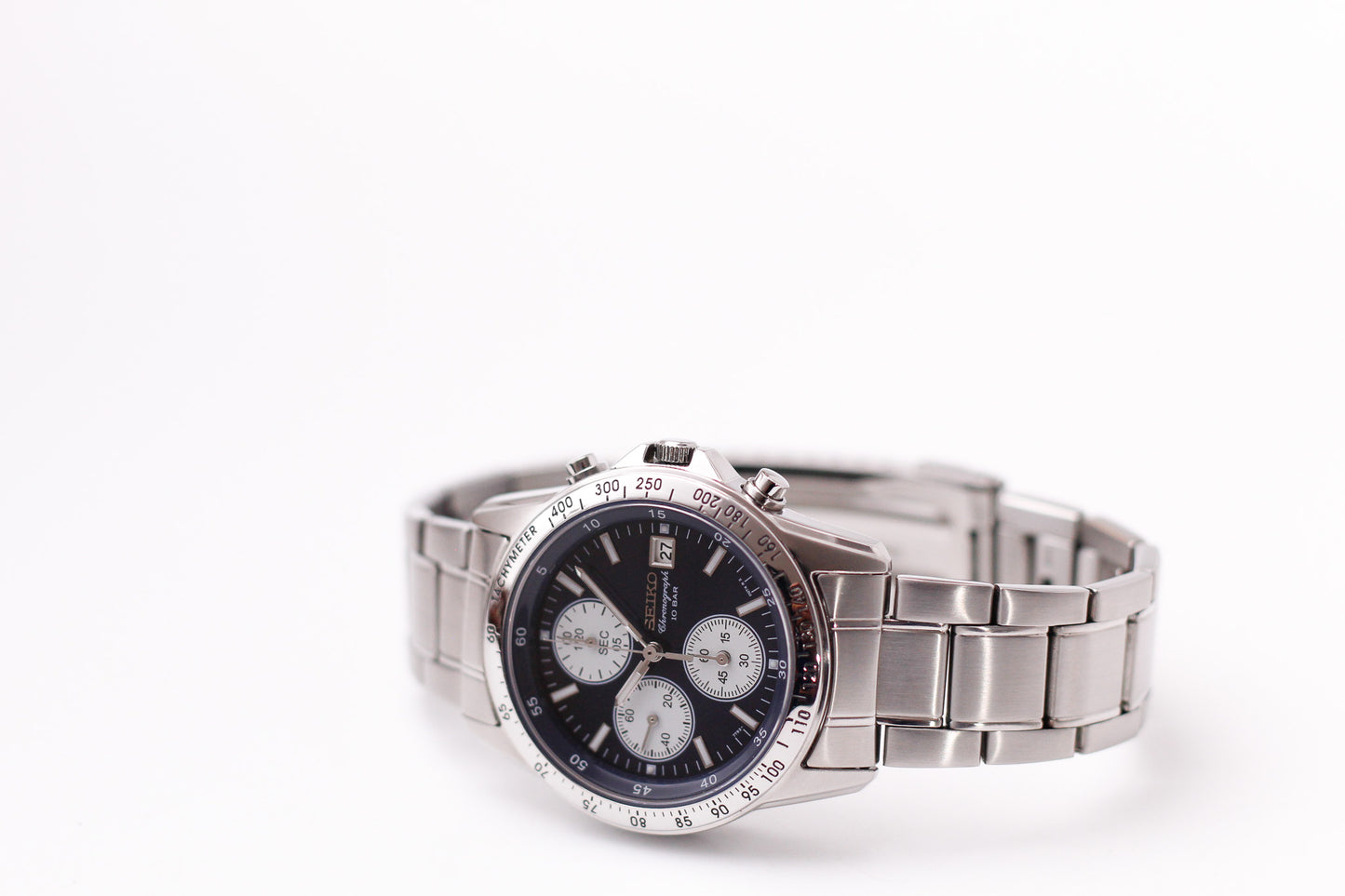 [Near Mint] 2005 Seiko Quartz Chronograph Blue Panda Dial  Men's Wrist-Watch