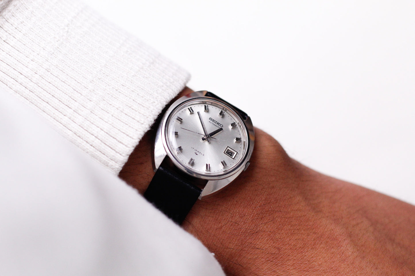 [Serviced] 1970 Seiko Automatic Silver Sunburst Dial Men's Wrist-Watch
