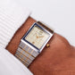 1984 Citizen Quartz Golden 'Grid' Dial Two Tone Tank Men's Wrist-Watch