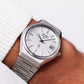 1974 Seiko Quartz QT Straight Grain Silver Dial Men's Wrist-Watch
