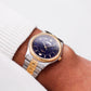 1996 Seiko Quartz Royal Blue Carved Crystal Dial Men's Wrist-Watch